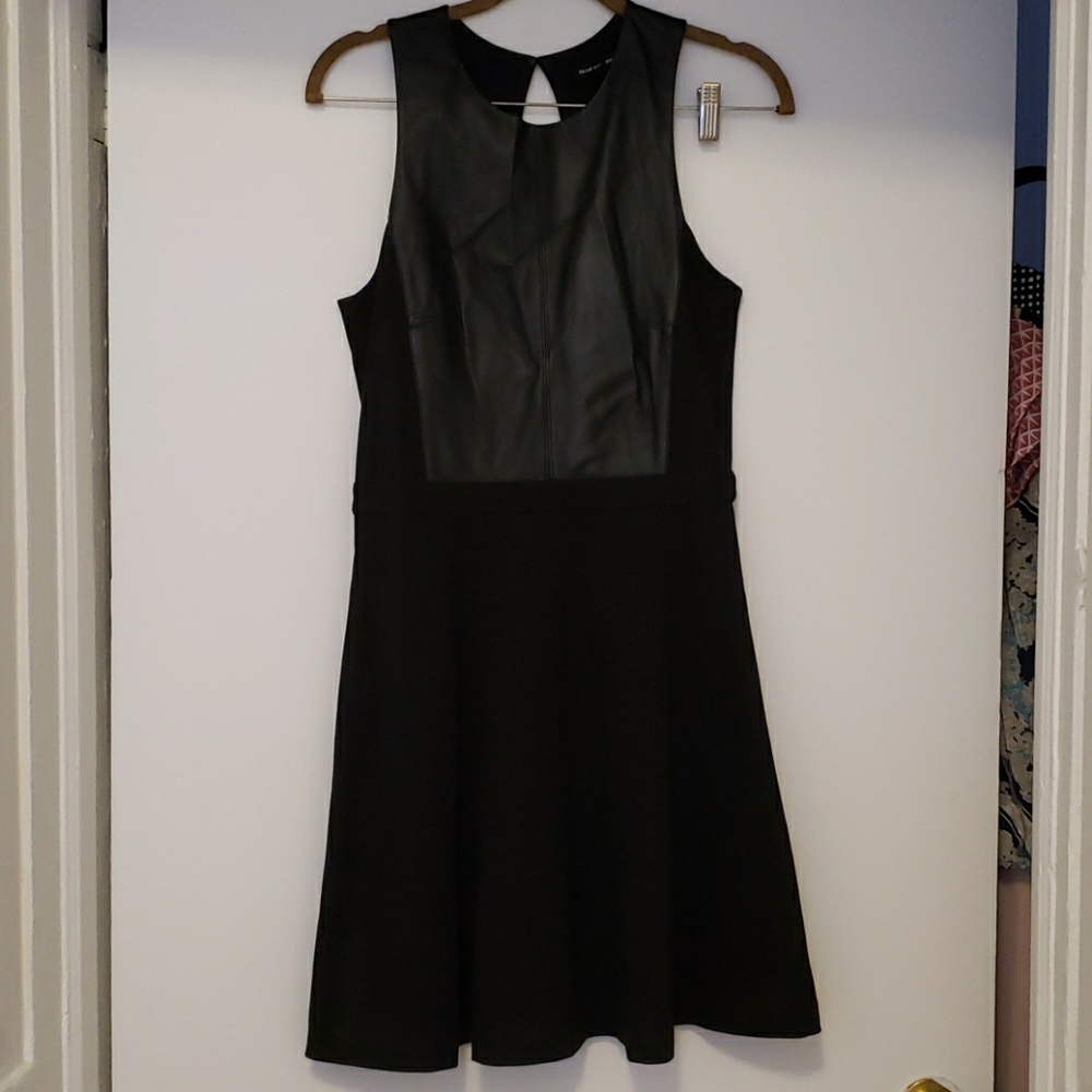 Club Monaco faux leather and cottom dress